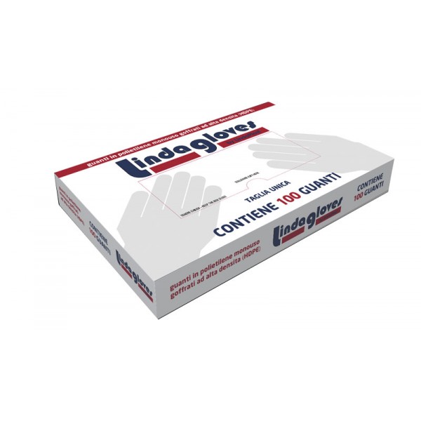 GUANTI MONOUSO HDPE TRASP. IN BOX MIS. UNICA PZ.100