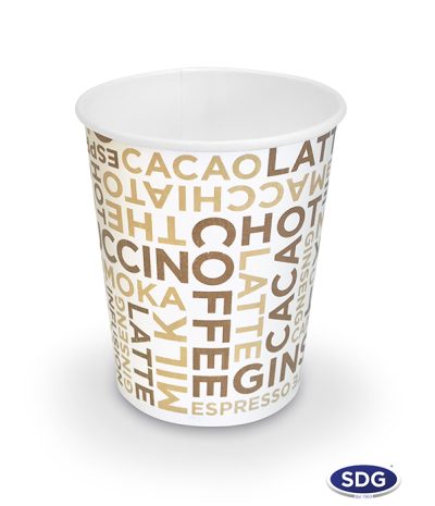 BICCHIERE IN CARTA 9OZ ML.278 coffee white "Made in Italy" (ct.20) PZ.50