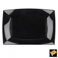PIATTO NICE RETTANGOLARE PP CM. 34,5X23 NERO (CT.10X6) PZ.6