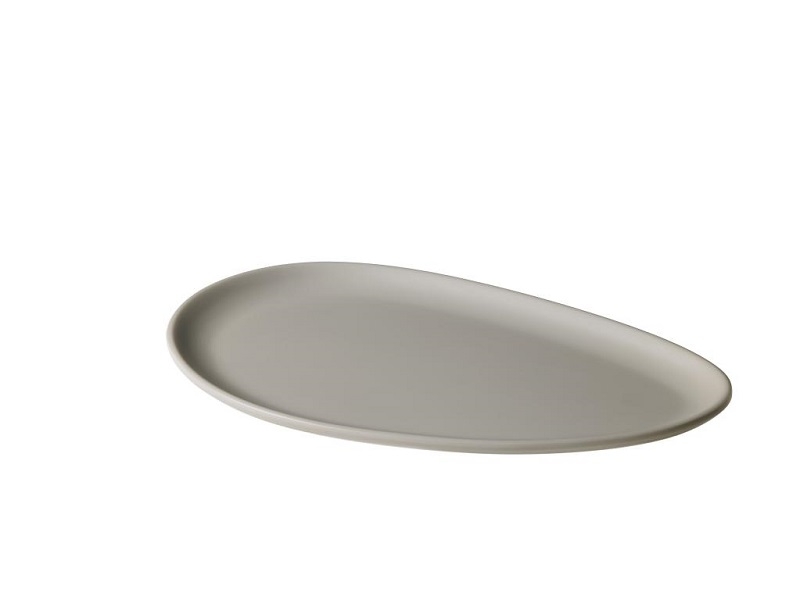 PIATTO OVALE GRIGIO IN MELAMINA 25x15x1,8 PZ.1