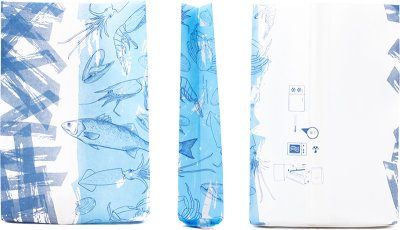 SACCHETTO PESCE IN CARTA "BRUSH"  GR.45+20PP  MIS.18+6X42  PZ.500