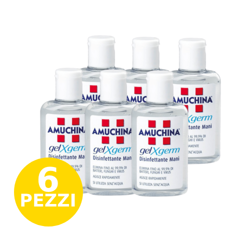 6 PEZZI - AMUCHINA GEL X-GERM DISINFETTANTE MANI  P.M.C.  ML.80