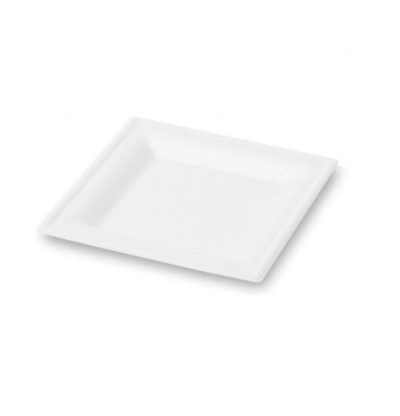 PIATTO QUADRATO BIANCO IN POLPA 16x16 (ct.10) PZ.50