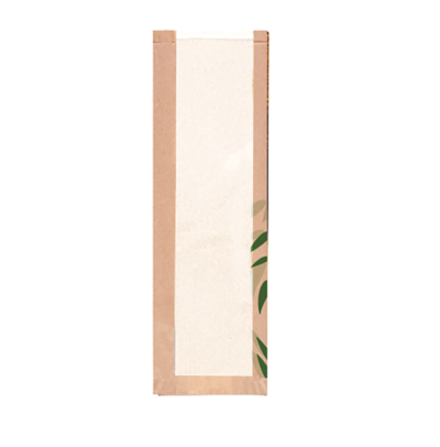 SACCHETTO AVANA C/FINESTRA PER FILONE CM. 14+4x48h   PZ.250