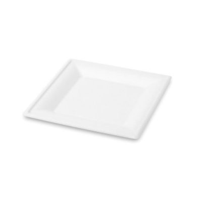 PIATTO QUADRATO BIANCO IN POLPA 26x26 (ct.10) PZ.50
