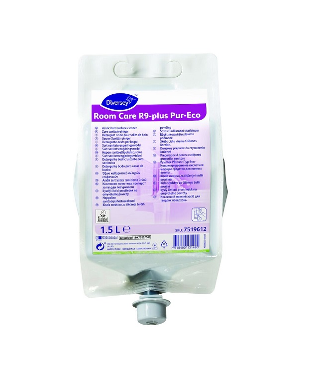 DETERGENTE ACIDO PER BAGNI ROOM CARE R9 PLUS (adatto QS) LT.1,5x2