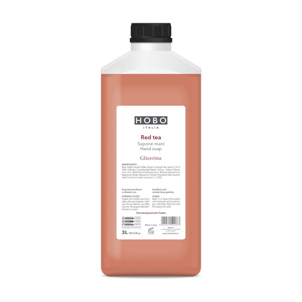 TANICA SAPONE LIQUIDO MANI RED TEA HOBO  (ct.4)  LT.3