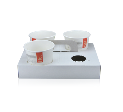 PORTA BICCHIERI CAPPUCCINO IN CARTA 4 POSTI (237CK+9OZ) (ct.9)  PZ.50