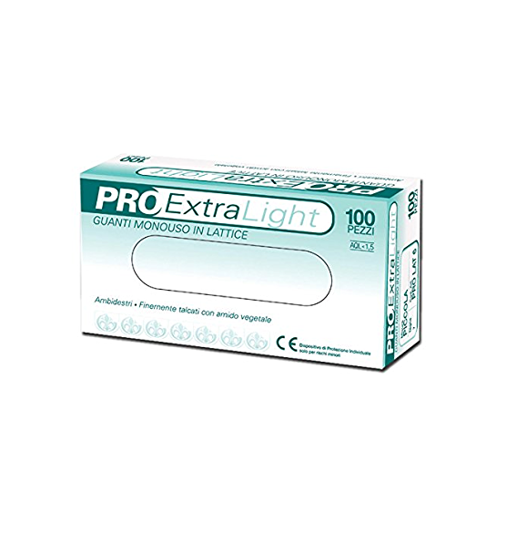 PRO EXTRA LIGHT GUANTI IN LATTICE BIANCO S/TALCO (XL) PZ.100