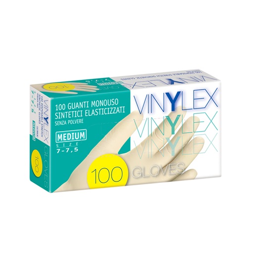 VINYLEX GLOVES GUANTI IN VINILE BIANCO S/TALCO (M) PZ.100
