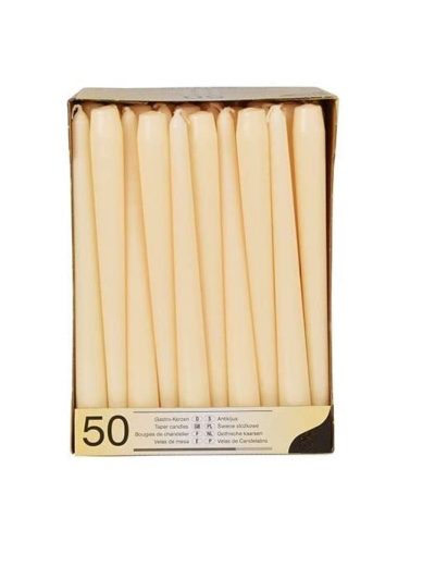 CANDELE ANTICHE COLOR AVORIO PZ.50