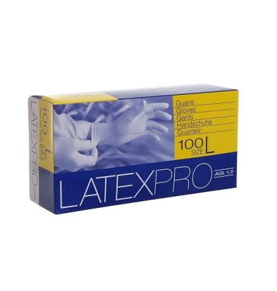 LATEXPRO POWFREE GUANTI LATTICE BIANCO S/TALCO "microruvidi" (L) PZ.100