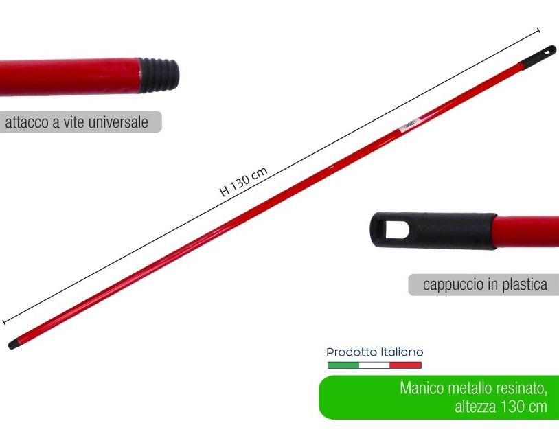 MANICO METALLO ROSSO CM.130 (ct.50) PZ.1