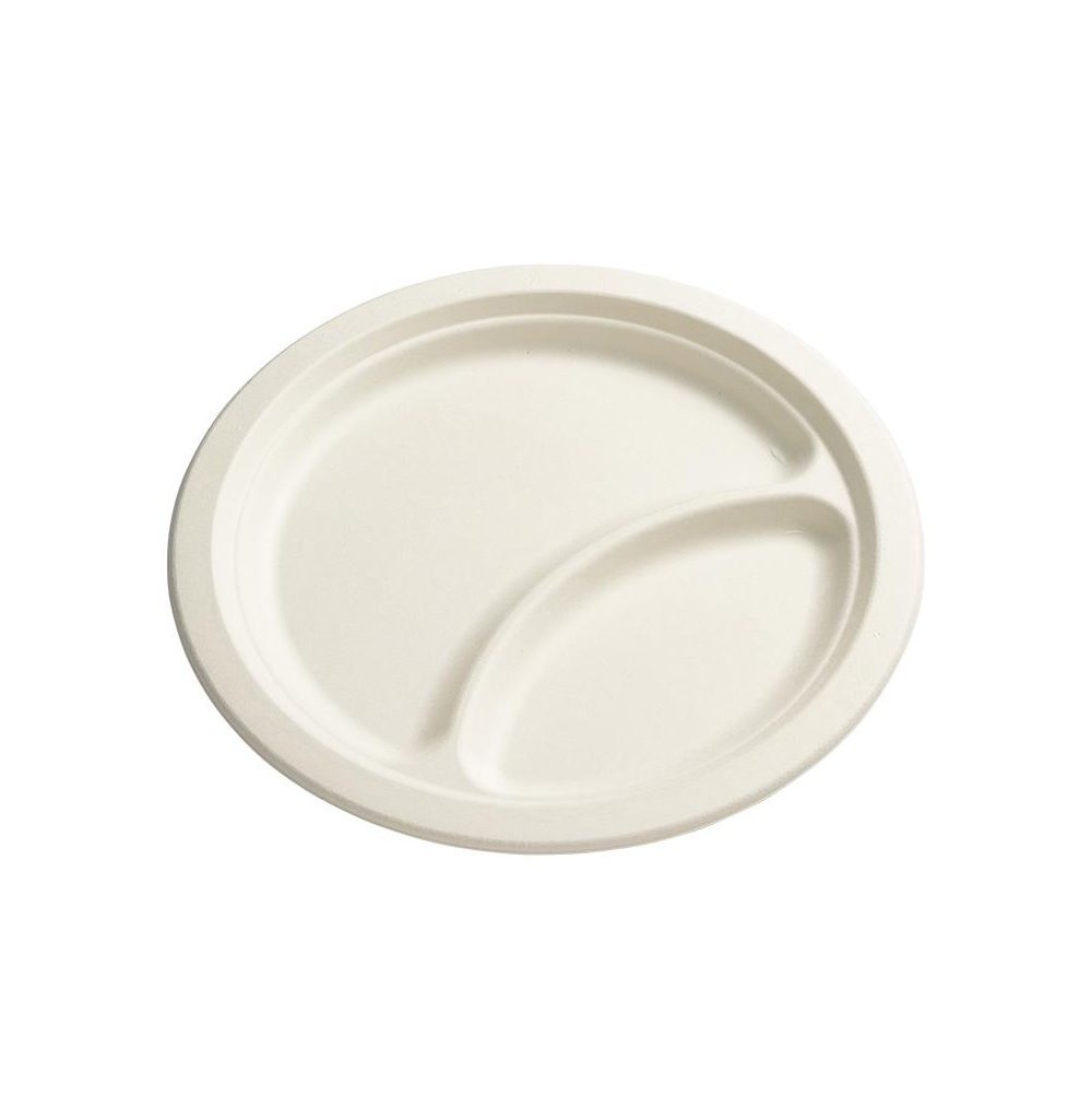PIATTO TONDO BIANCO BISCOMPARTO IN POLPA �23 (ct.10) PZ.50