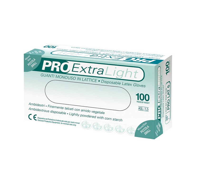 PRO EXTRA LIGHT GUANTI IN LATTICE BIANCO S/TALCO (S) PZ.100