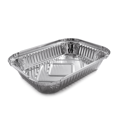 Vaschette in alluminio 2 porzioni (585cc), predisposta per coperchio "CONTITAL" 100pz