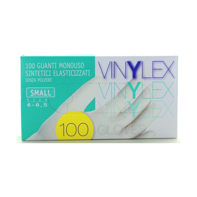 VINYLEX GLOVES GUANTI IN VINILE BIANCO S/TALCO (S) PZ.100