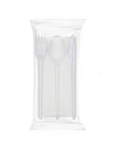 TRIS POSATE BIANCO RIUTILIZZABILE + TOV.LO 1V PZ.500