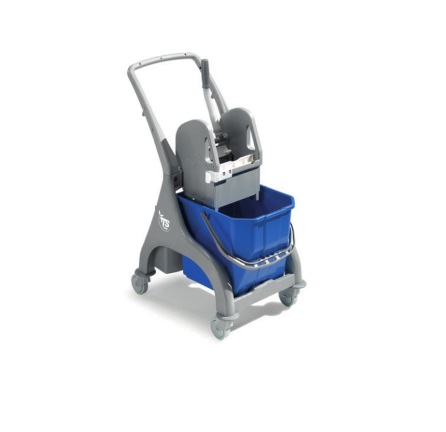 CARRELLO NICK MONOVASCA CON MANICO E STRIZZATORE A RULLO LT. 25