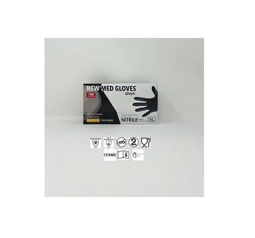 ONYX GUANTI IN NITRILE NERO S/TALCO "gr.3,5" (XL) PZ.100