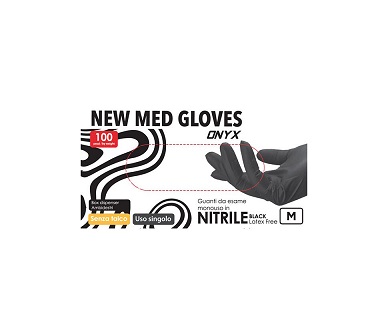 ONYX GUANTI IN NITRILE NERO S/TALCO "gr.3,5" (L) PZ.100