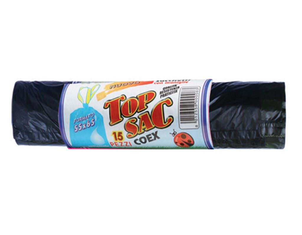 SACCHI N.U. LEGGERI NERO 55x65 "TOP SAC" (ct.60) PZ.15