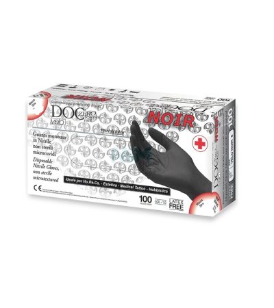DOC ZERO NOIR GUANTI IN NITRILE NERO S/TALCO "gr.3,5" (M)  PZ.100