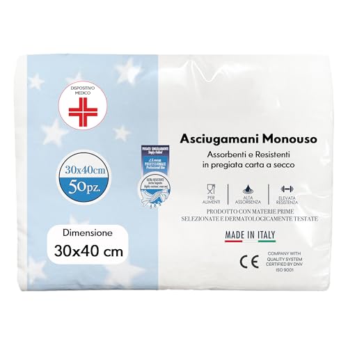 Salviette asciugamani monouso di carta - Carta A Secco Asciugamani monouso con Goffratura a S Misura 30x40 Cm - Asciugamani Usa e Getta - Carta Mani